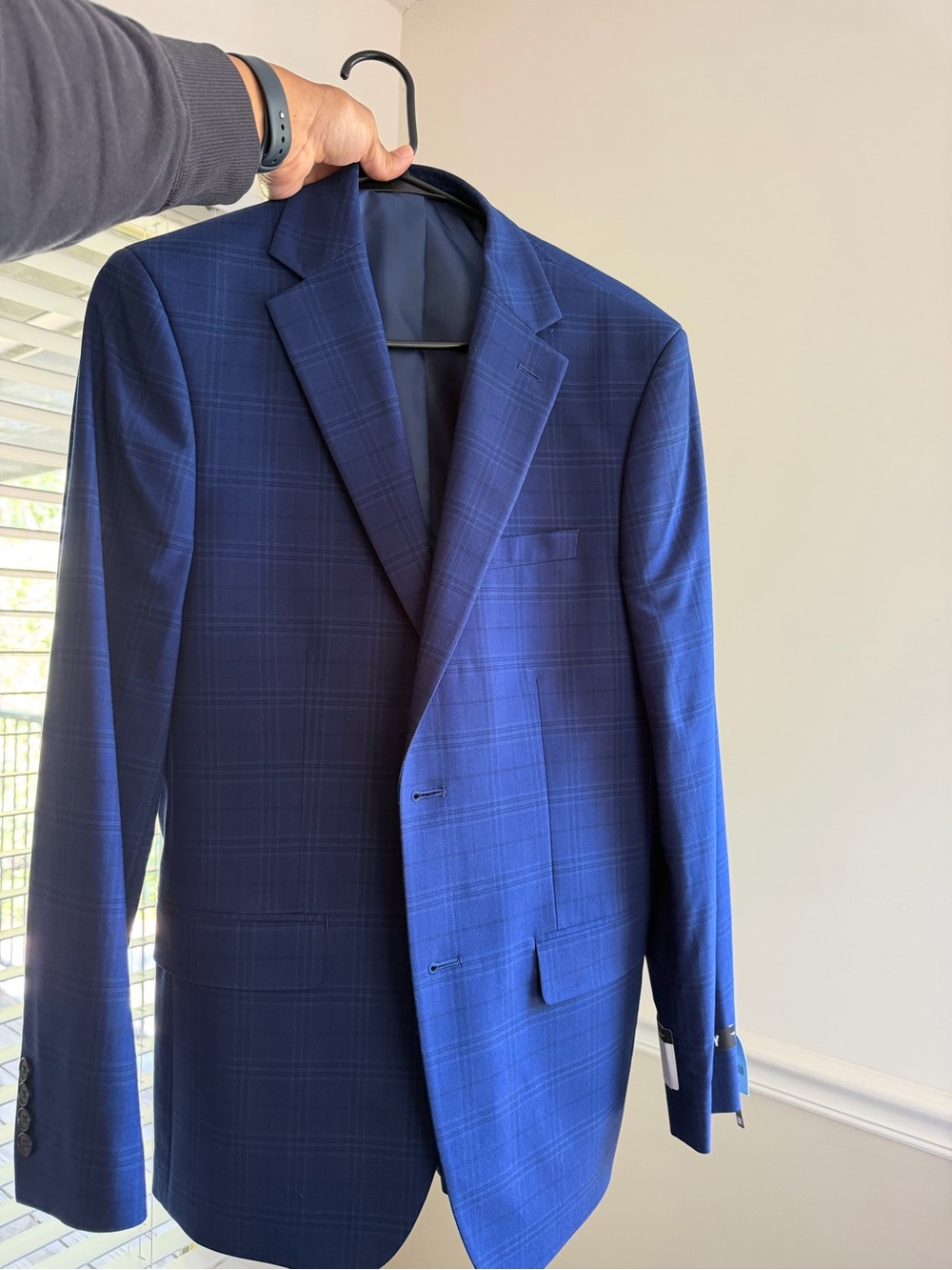 Men's Blue Plaid Suit